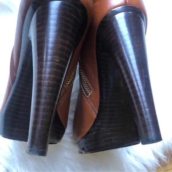 Rachel Zoe Chloe Luggage Leather Platform Boots 6 - Picture 10 of 15